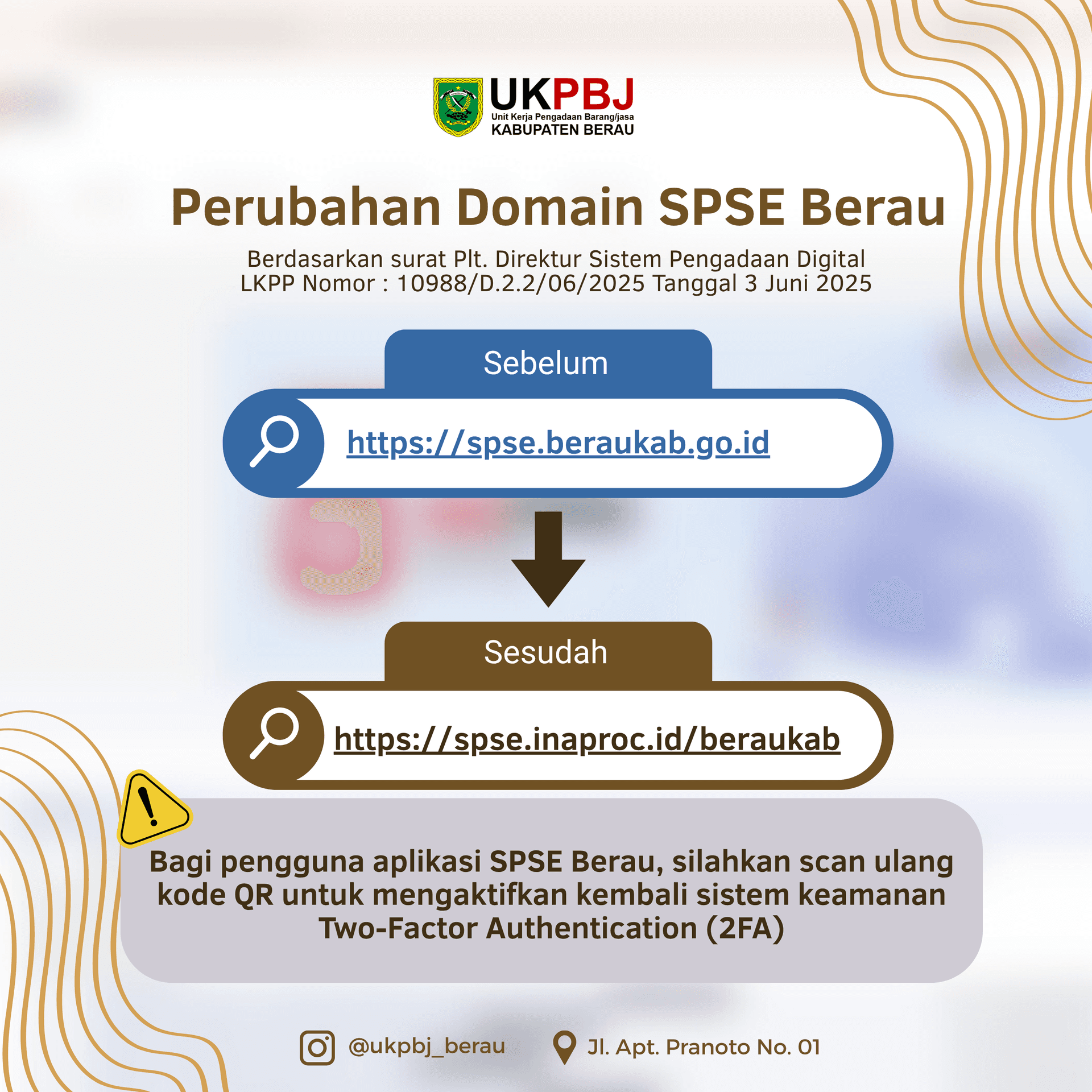 Perubahan Domain SPSE Berau